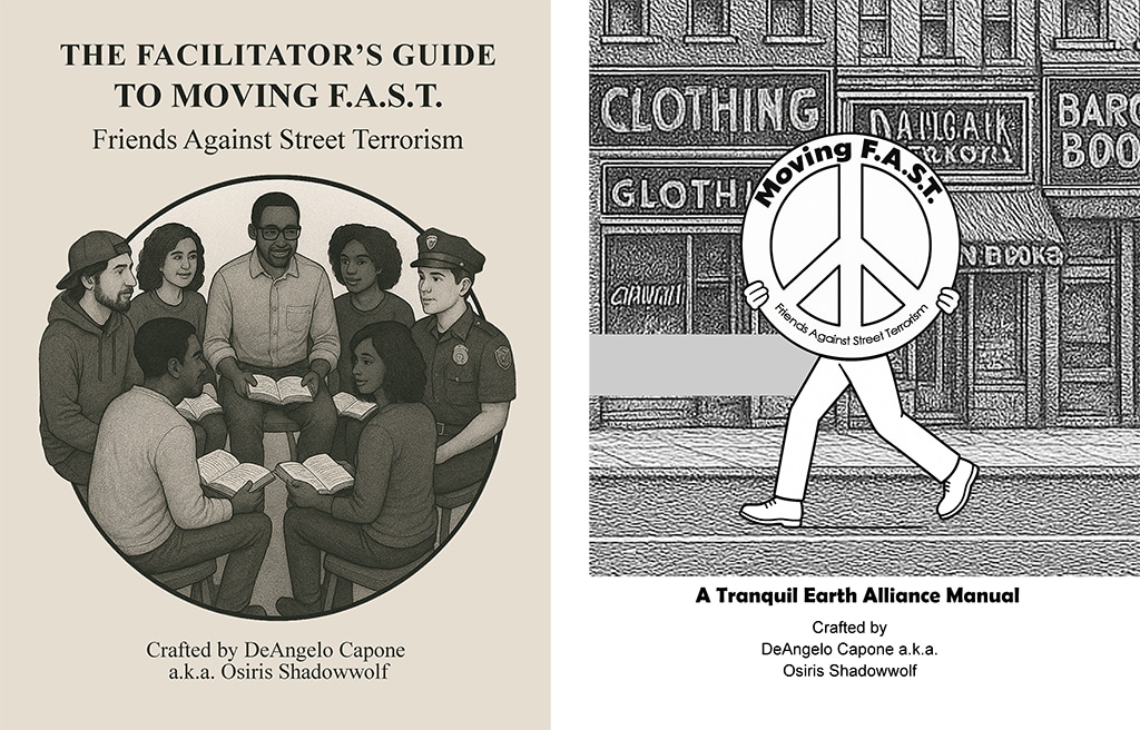 Covers of "The Facilitator’s Guide to Moving F.A.S.T." and "Moving F.A.S.T. Manual" by DeAngelo Capone a.k.a. Osiris Shadowwolf, published by Aurora International Publishing.